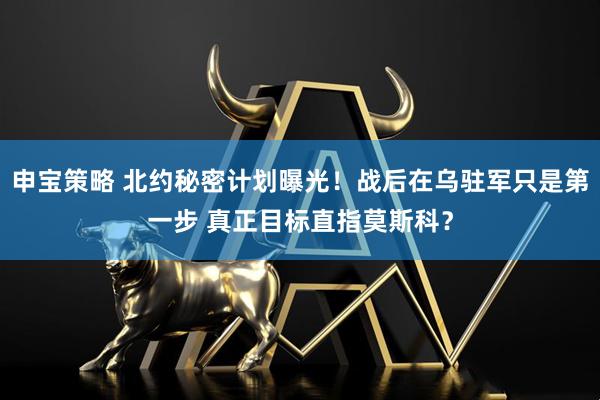 申宝策略 北约秘密计划曝光！战后在乌驻军只是第一步 真正目标直指莫斯科？