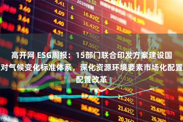 高开网 ESG周报：15部门联合印发方案建设国家应对气候变化标准体系，深化资源环境要素市场化配置改革